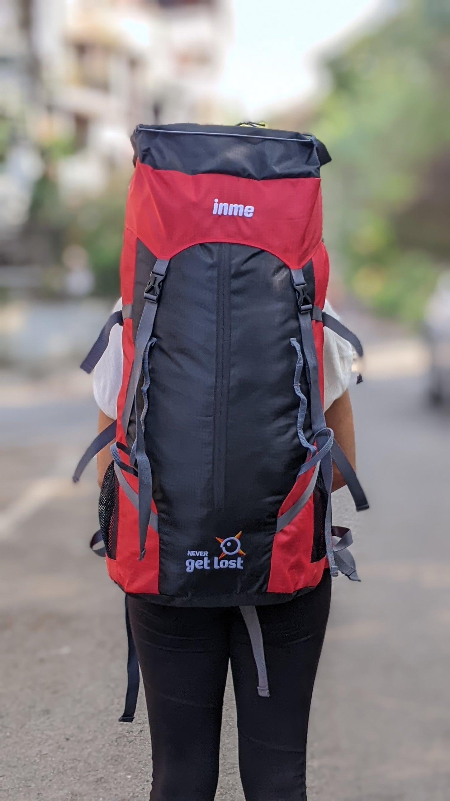 Rucksack 65L,  Front Zipper | Red, Teal
